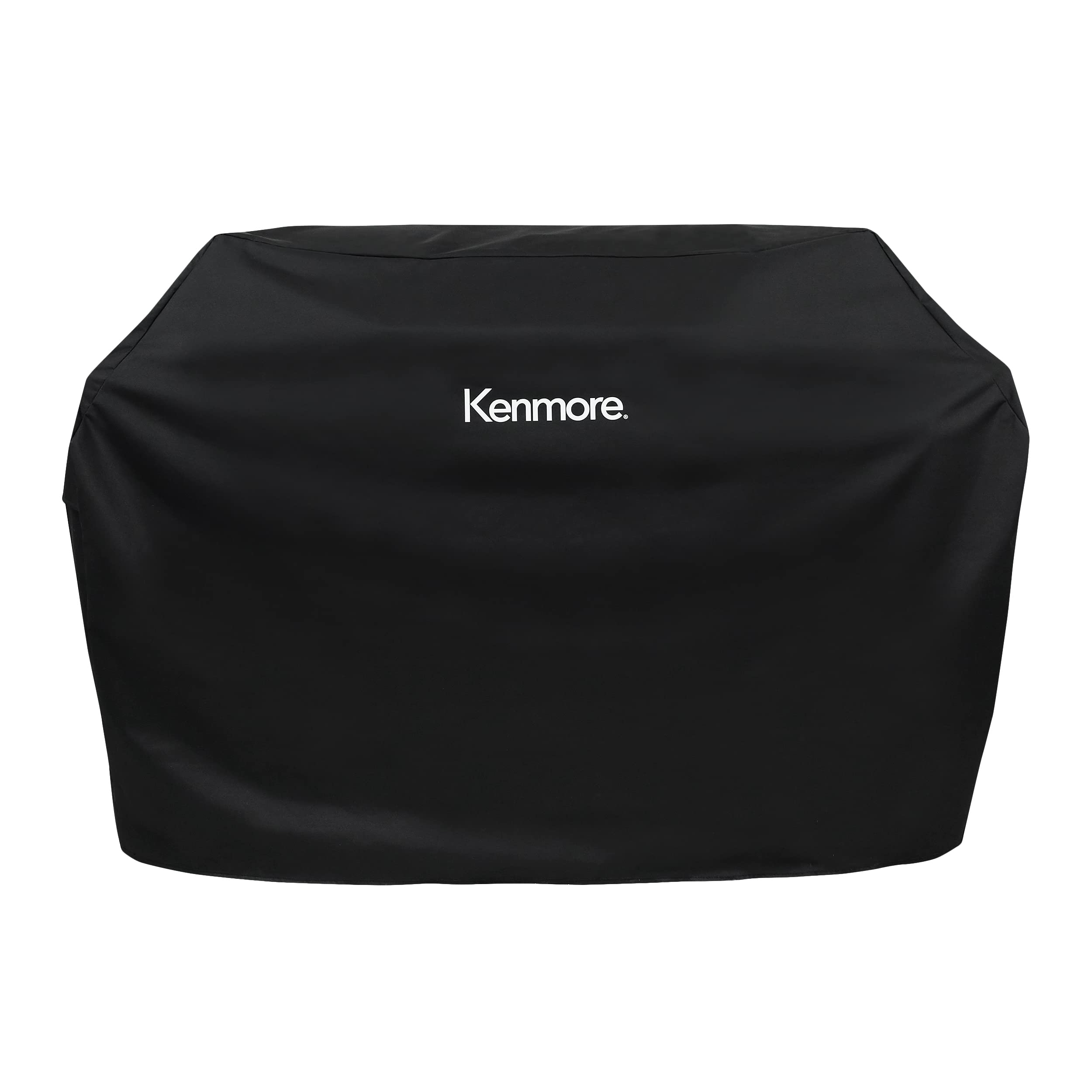 Kenmore front view of 66 inch grill cover protecting grill from weather