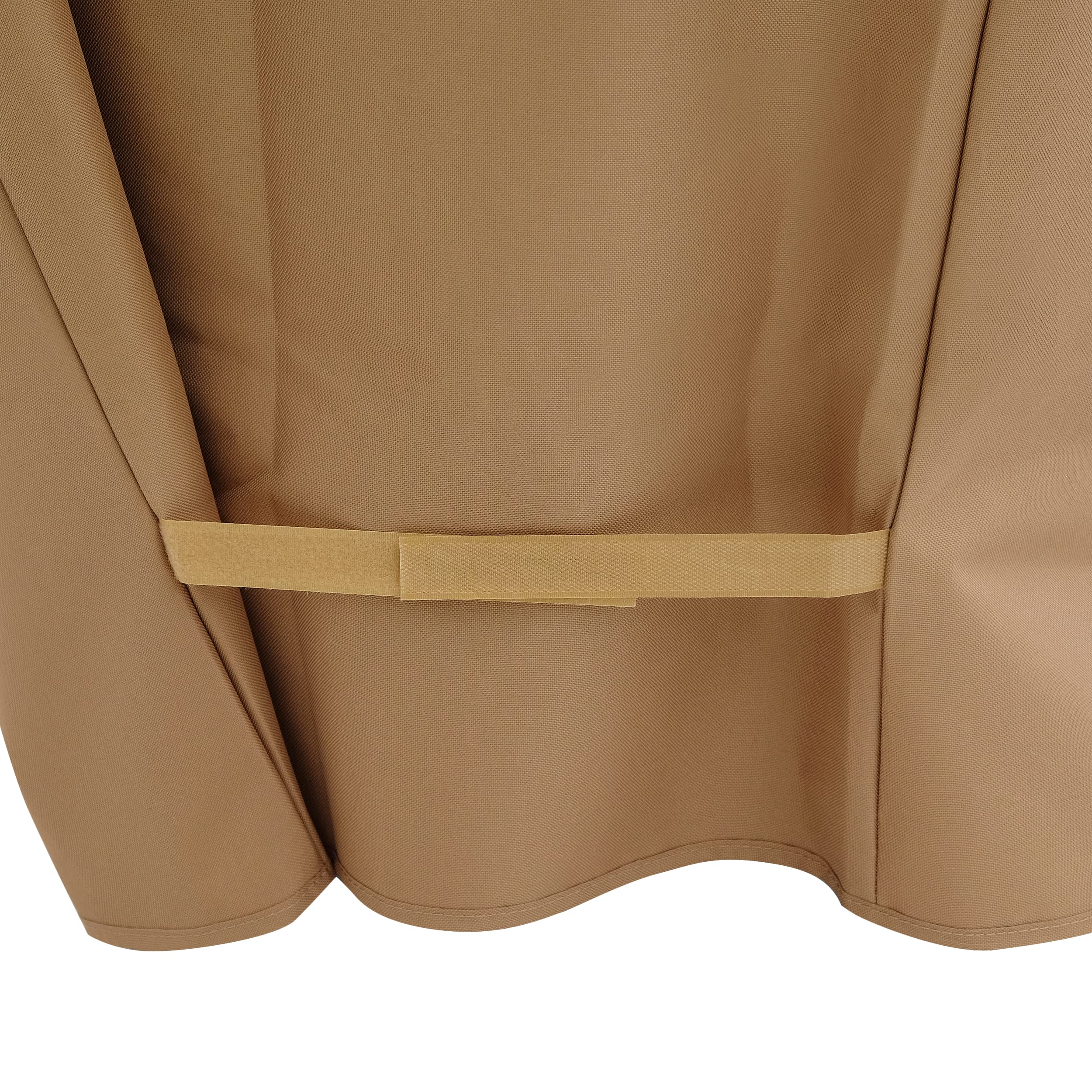 Kenmore hook and loop strap fastening securing cover against wind and storms