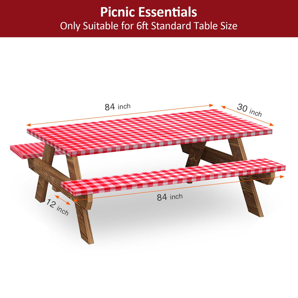 KENOBEE close-up of red-white checkered polyester texture emphasizing waterproof lining