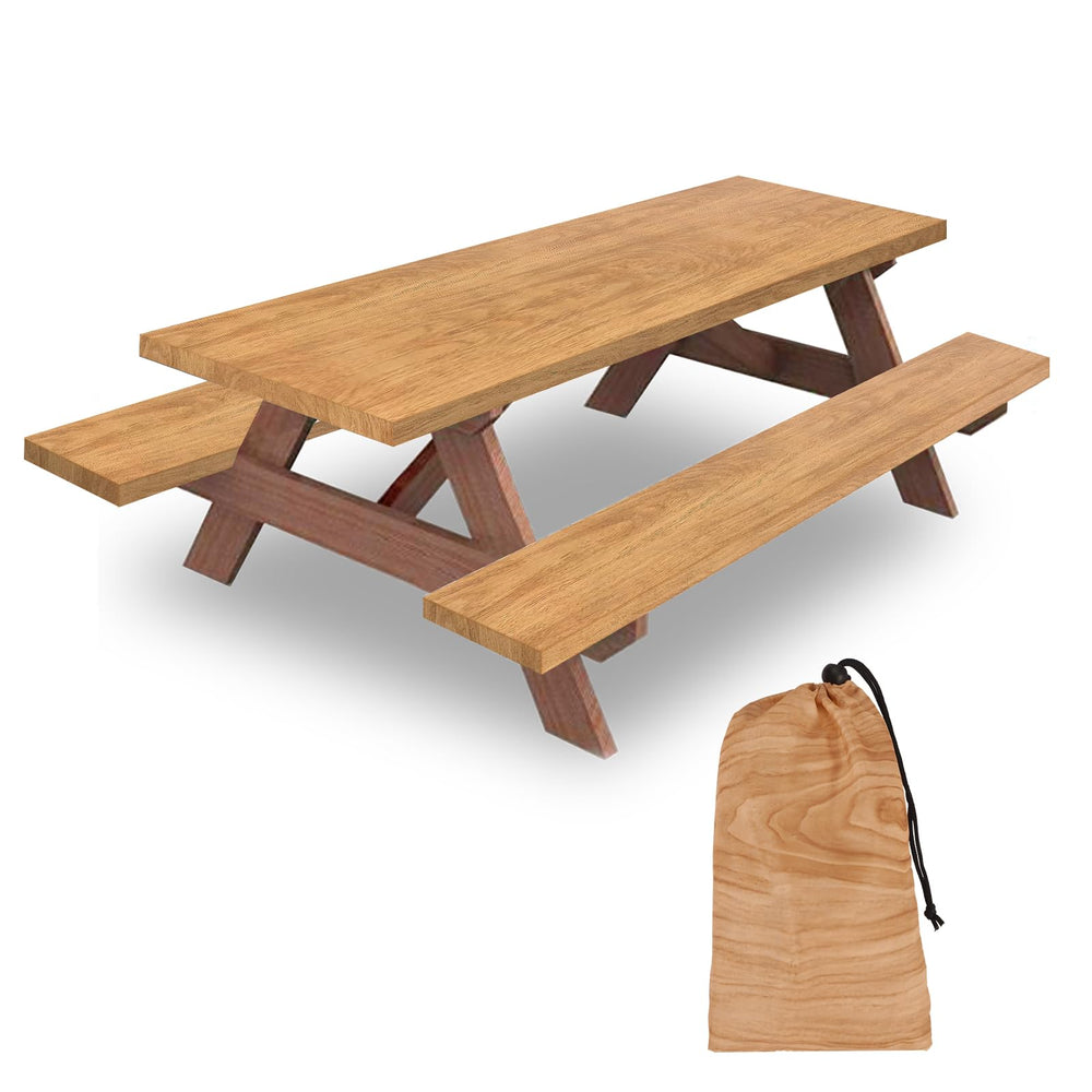 KENOBEE front view of three-piece wood grain cover set showing neat presentation and protection