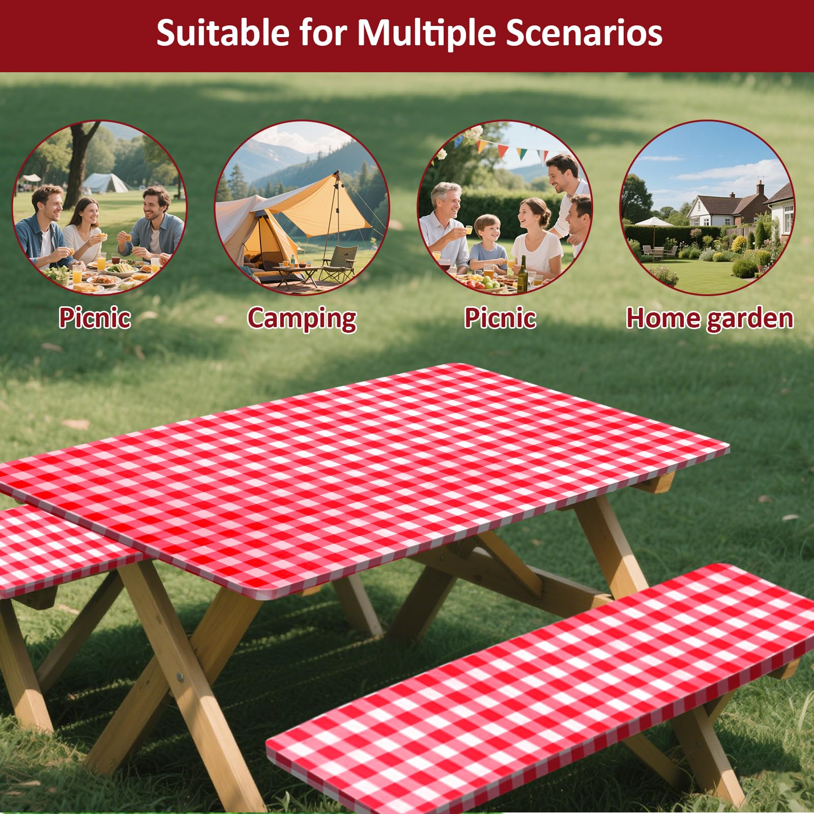 KENOBEE picnic scene with covered table and benches showing festive atmosphere benefit