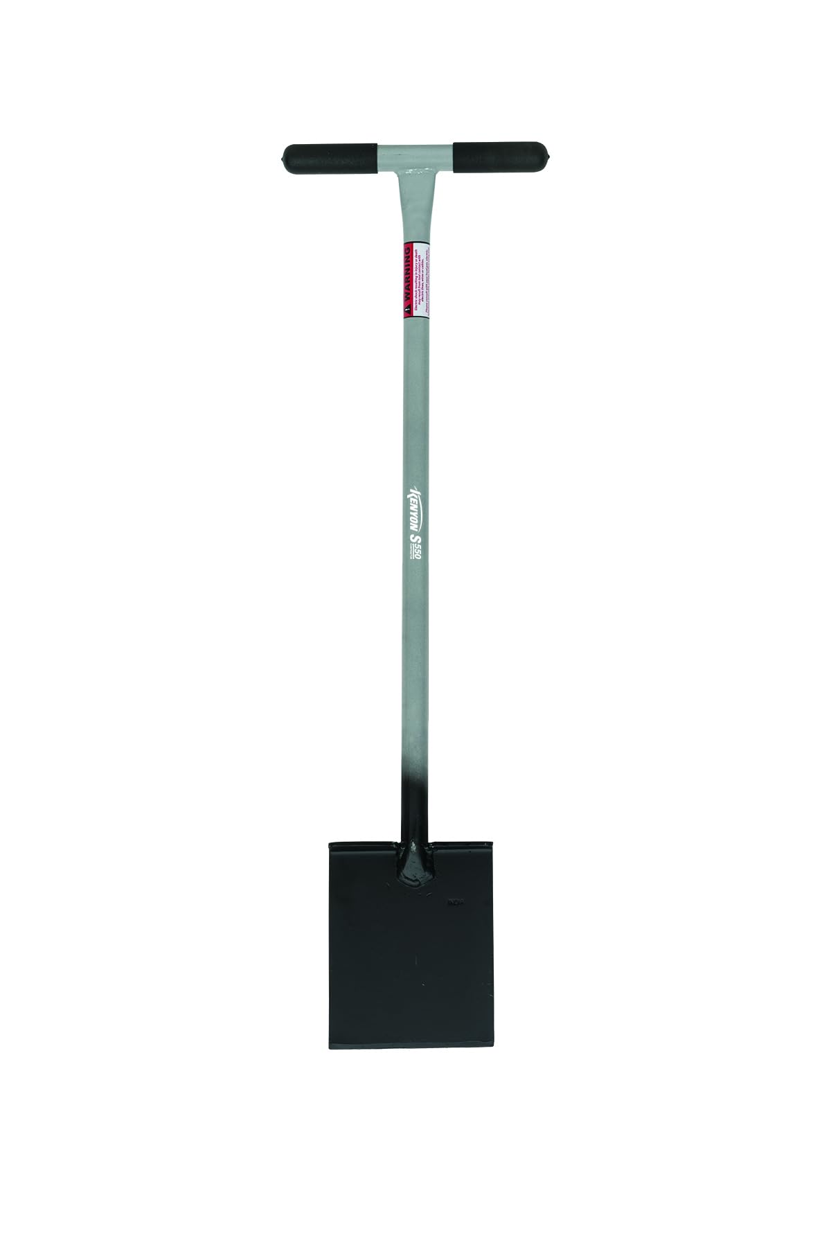 Kenyon S550 front view showing welded steel head and T-handle for durable trenching