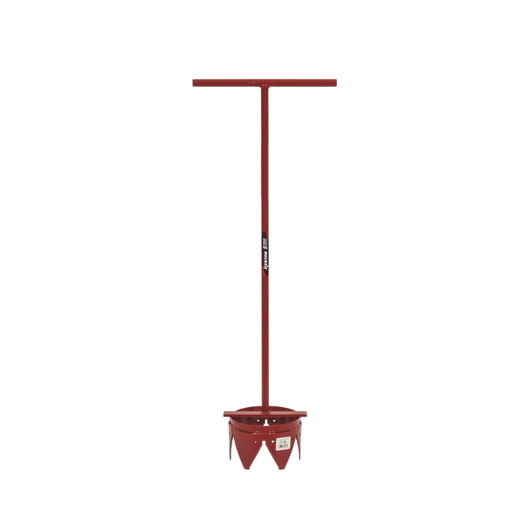Kenyon trimmer front view showing steel head and T-handle for durable handling