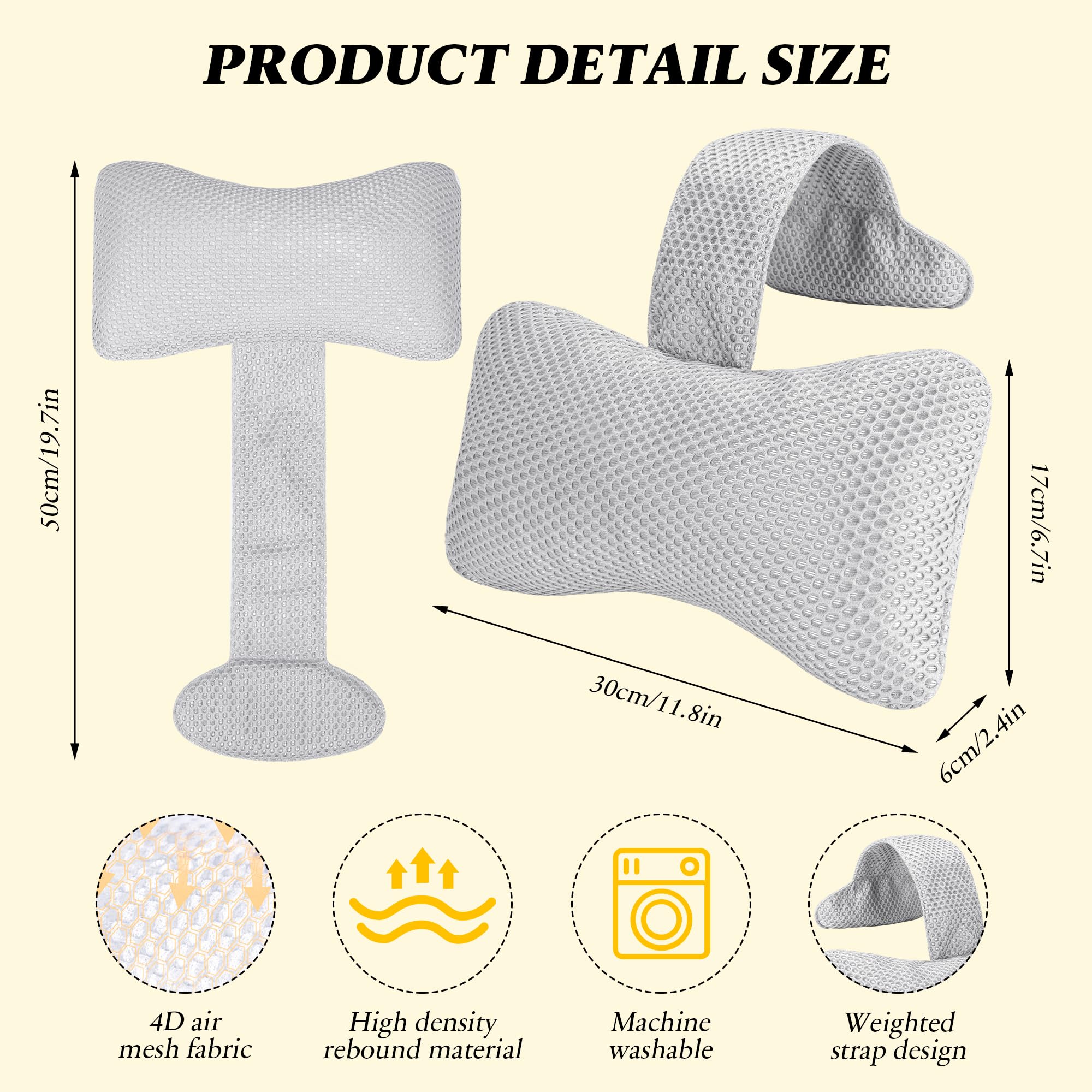 Keoltuo pillow in bathtub use illustrating head and neck support for relaxing soak