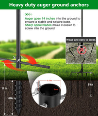 Keplrend auger base closeup demonstrating deep-ground grip for steady pole support