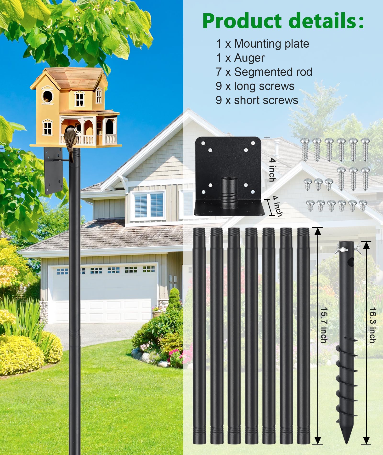 Keplrend easy solo installation with auger base screwing into soil