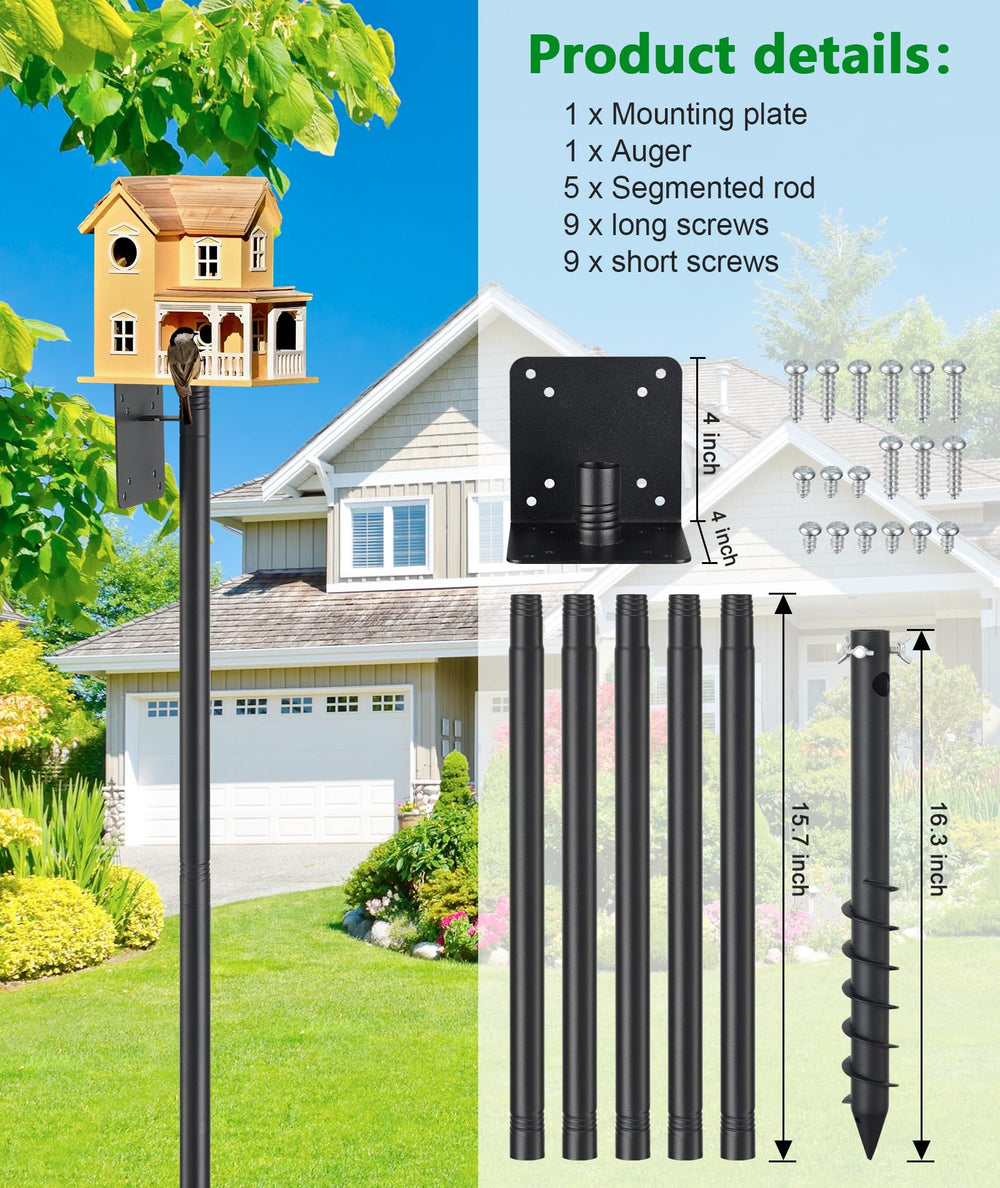 Keplrend garden lifestyle setup showing pole in yard improving birdwatching experience