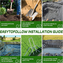 KEPYDRMTF garden staple U-pins laid out with underlayment to show anchoring and installation ease
