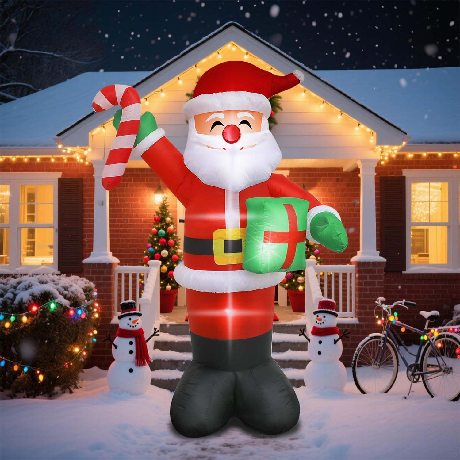 Kerithsoco in a decorated yard setting creating welcoming holiday atmosphere and photo opportunities