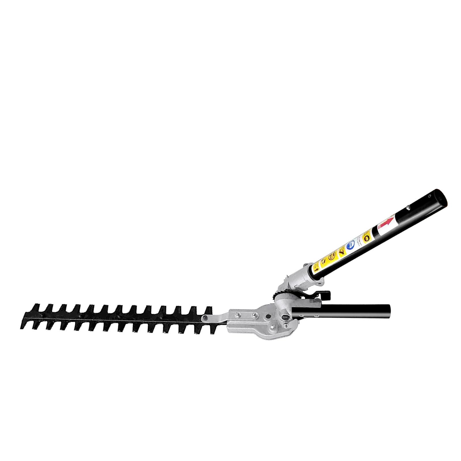 Kerlista straight shaft attachment front view showing full trimmer assembly and reach