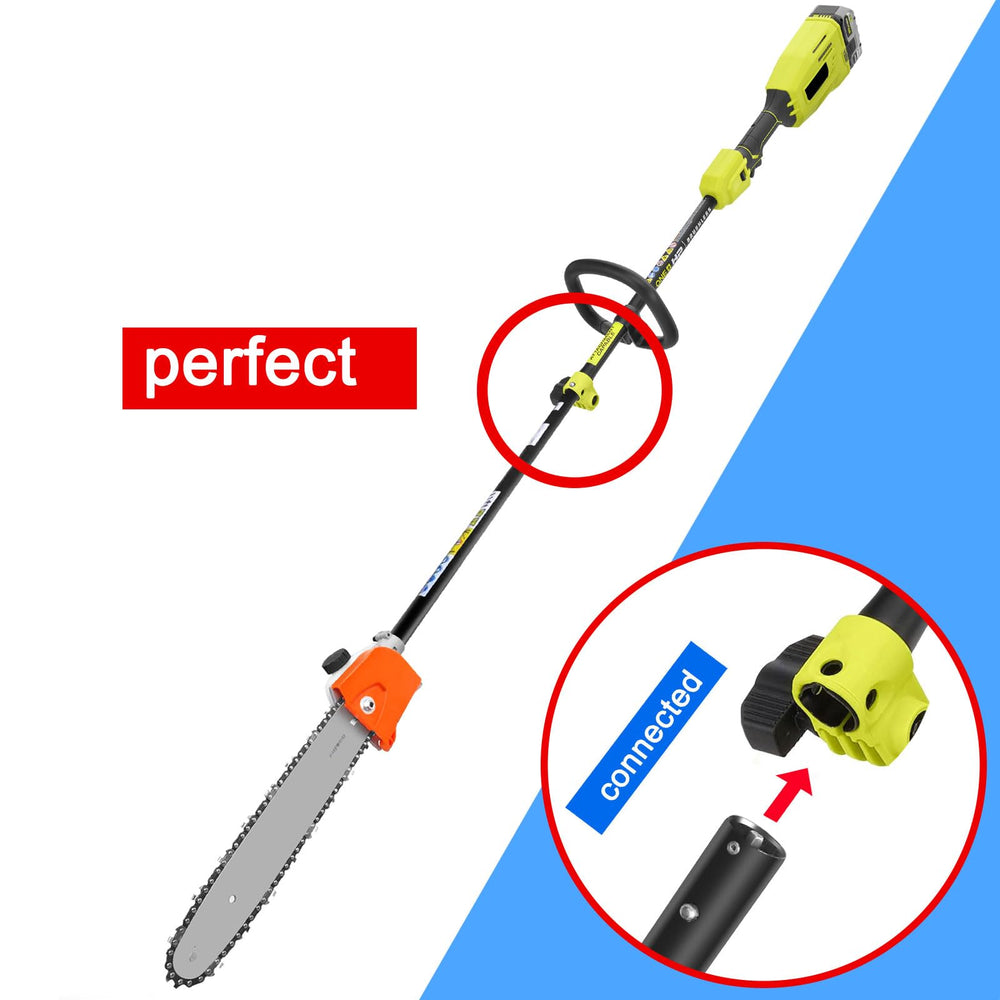 Kerlista attached on trimmer in garden setting showing time-saving pruning benefit