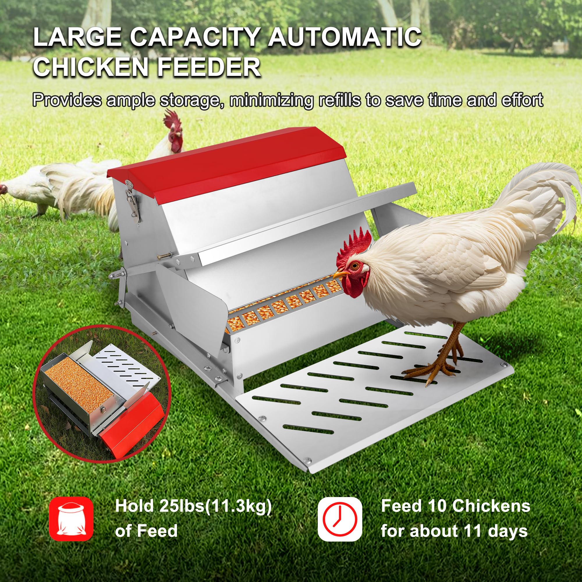 Kerty interior grille preventing feed scatter and saving money on feed