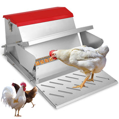 Kerty front view steel feeder showing weatherproof design and capacity benefit