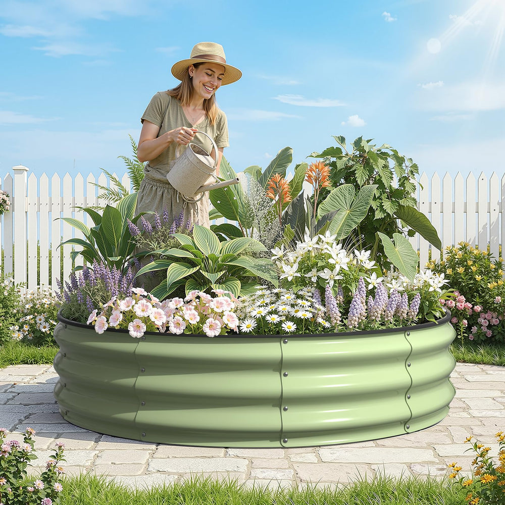 Kesfitt gardener reaching plants to show round shape improves access and comfort