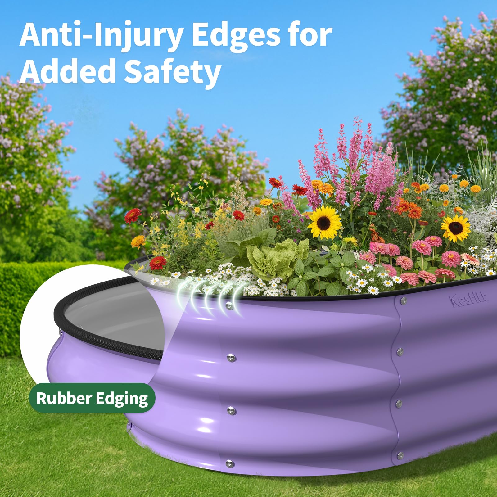 Kesfitt rounded safety edge detail reducing sharp corners for safer garden access