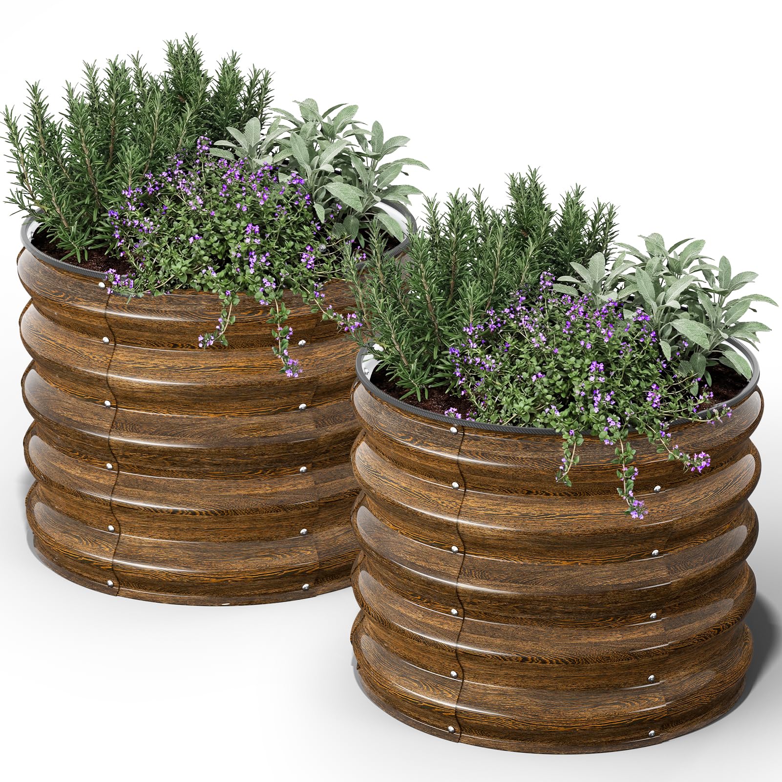 Kesfitt front view of round raised bed showing compact planting area and easy access