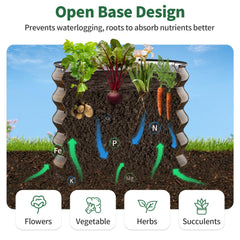 Kesfitt two beds staged in a backyard demonstrating expanded planting options