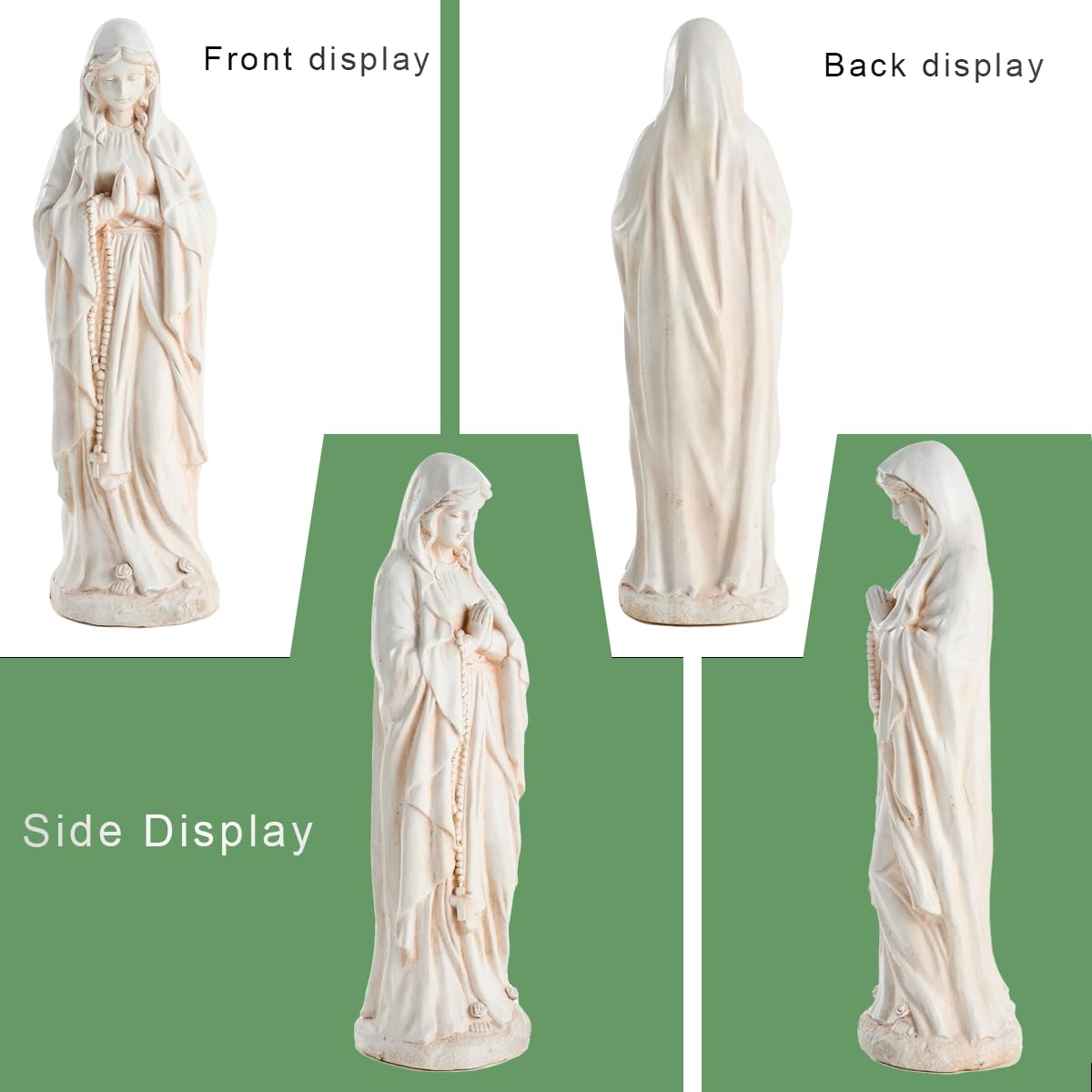 Keslecy Virgin Mary in garden grotto creating contemplative outdoor shrine
