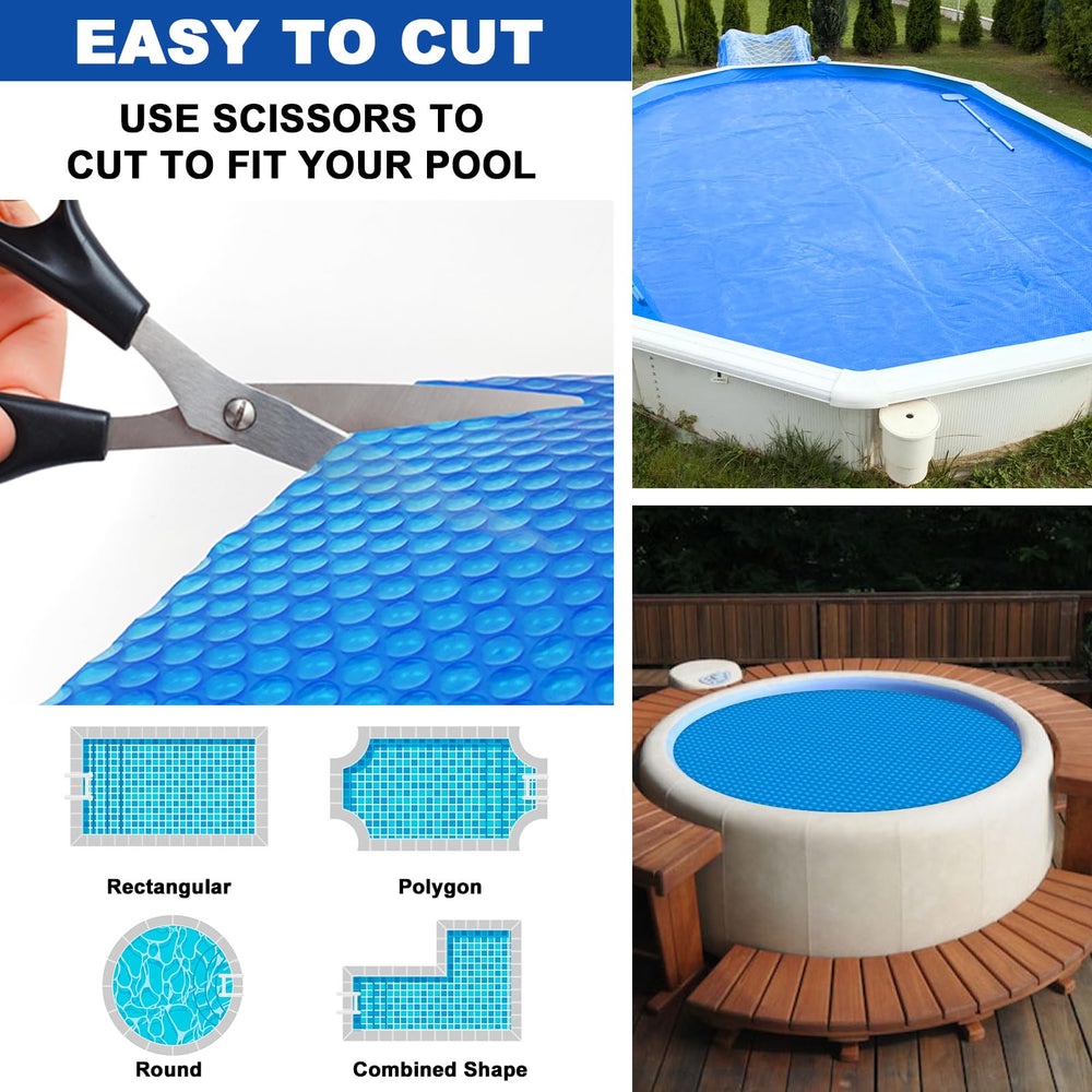 Kestnsee cover on backyard spa in lifestyle scene showing convenience and energy savings
