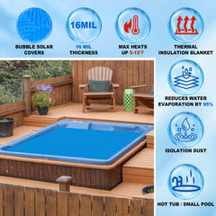 Kestnsee smooth side up on spa showing dust shedding and easy cleaning benefit