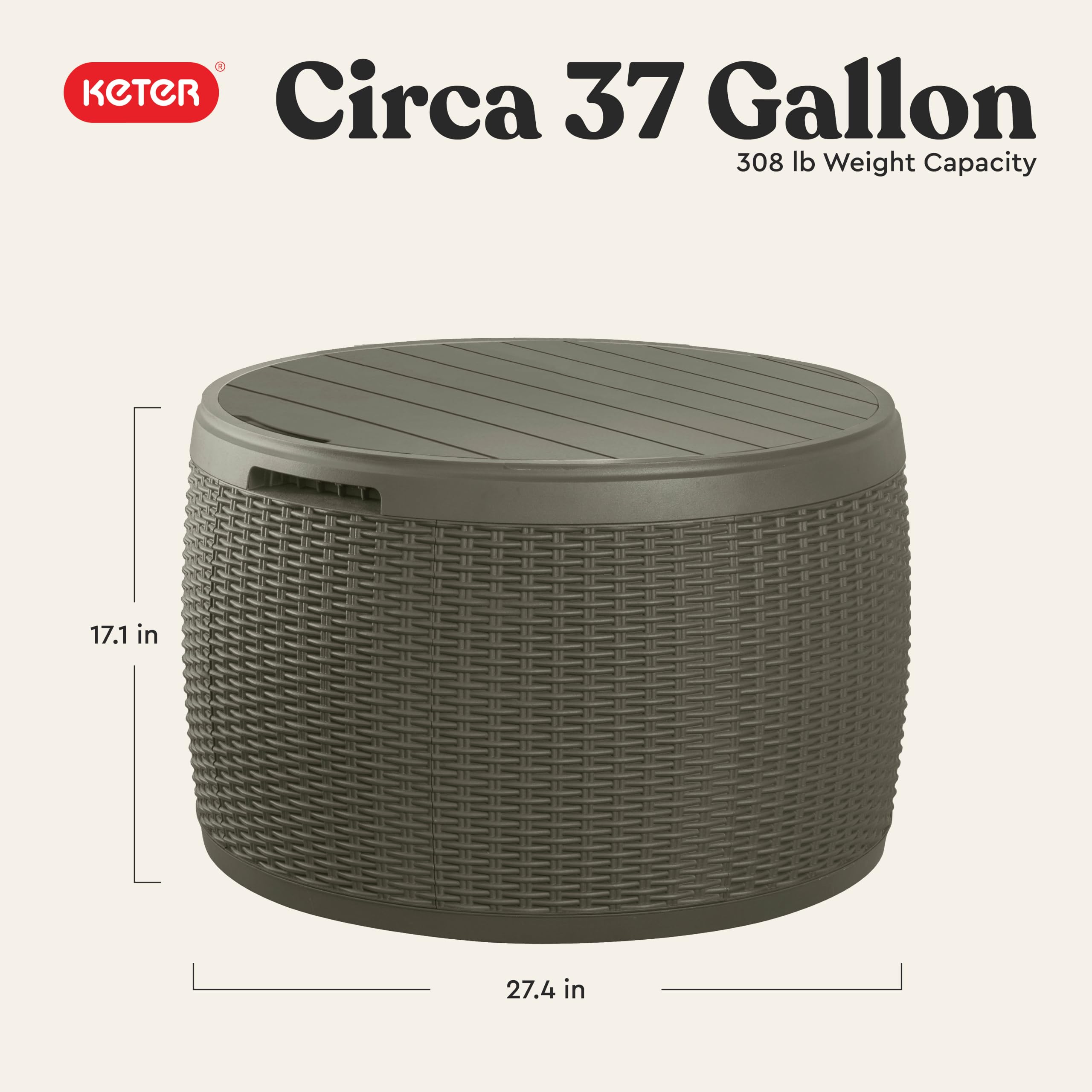 Keter Circa close-up of rattan texture highlighting durable weather-resistant resin