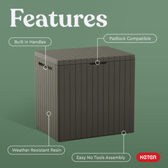 Keter used as a patio side table holding drinks and books for convenience