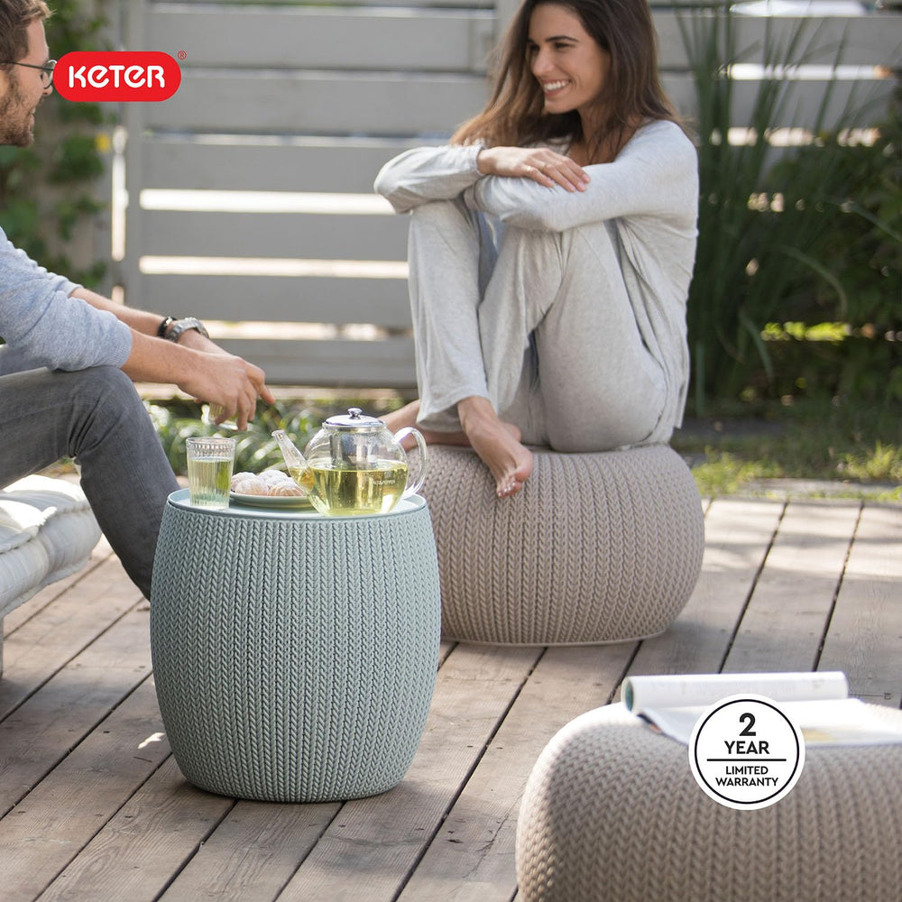 Keter on balcony staged with drinks, outdoor entertaining benefit