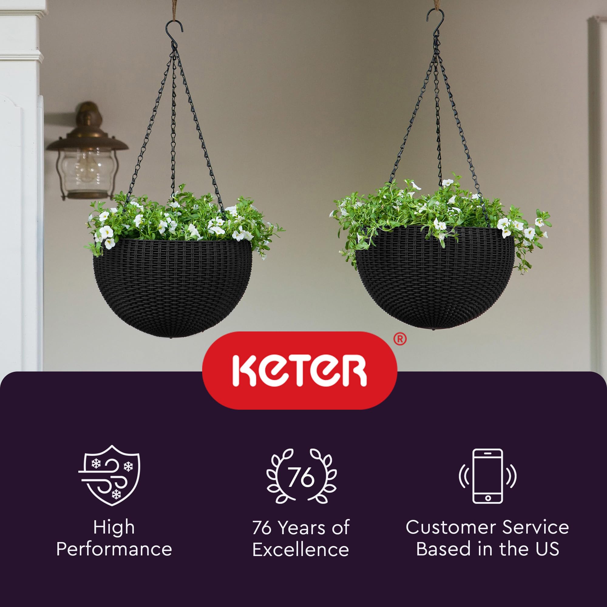 Keter rim and edge profile close-up showing sealed bowl and clean lines