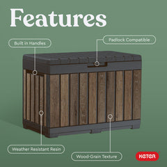 Keter Everwood used as outdoor seat providing extra patio seating convenience