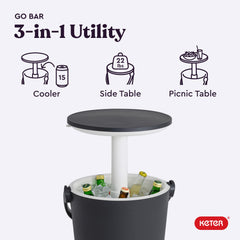 Keter Go Bar oversized carry handle detail for easy transport to picnics and festivals