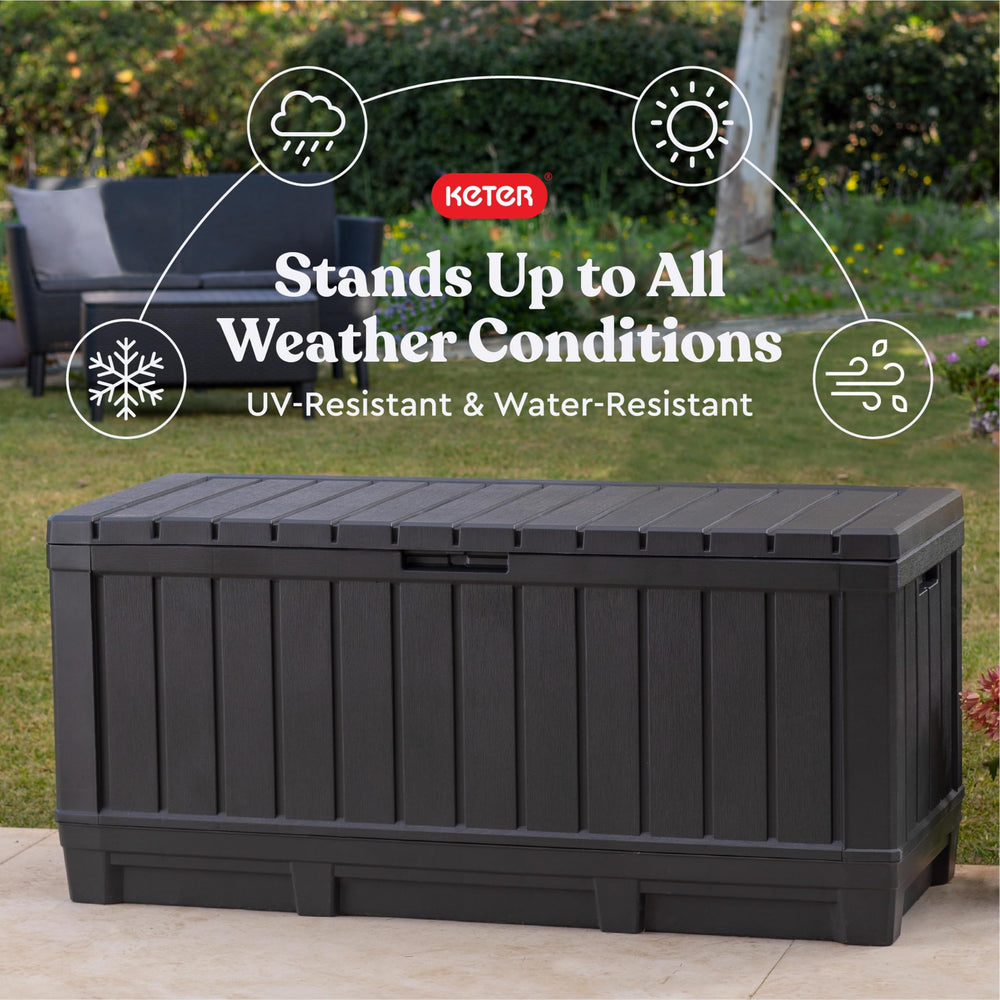 Keter Kentwood lockable lid detail highlighting security feature benefit