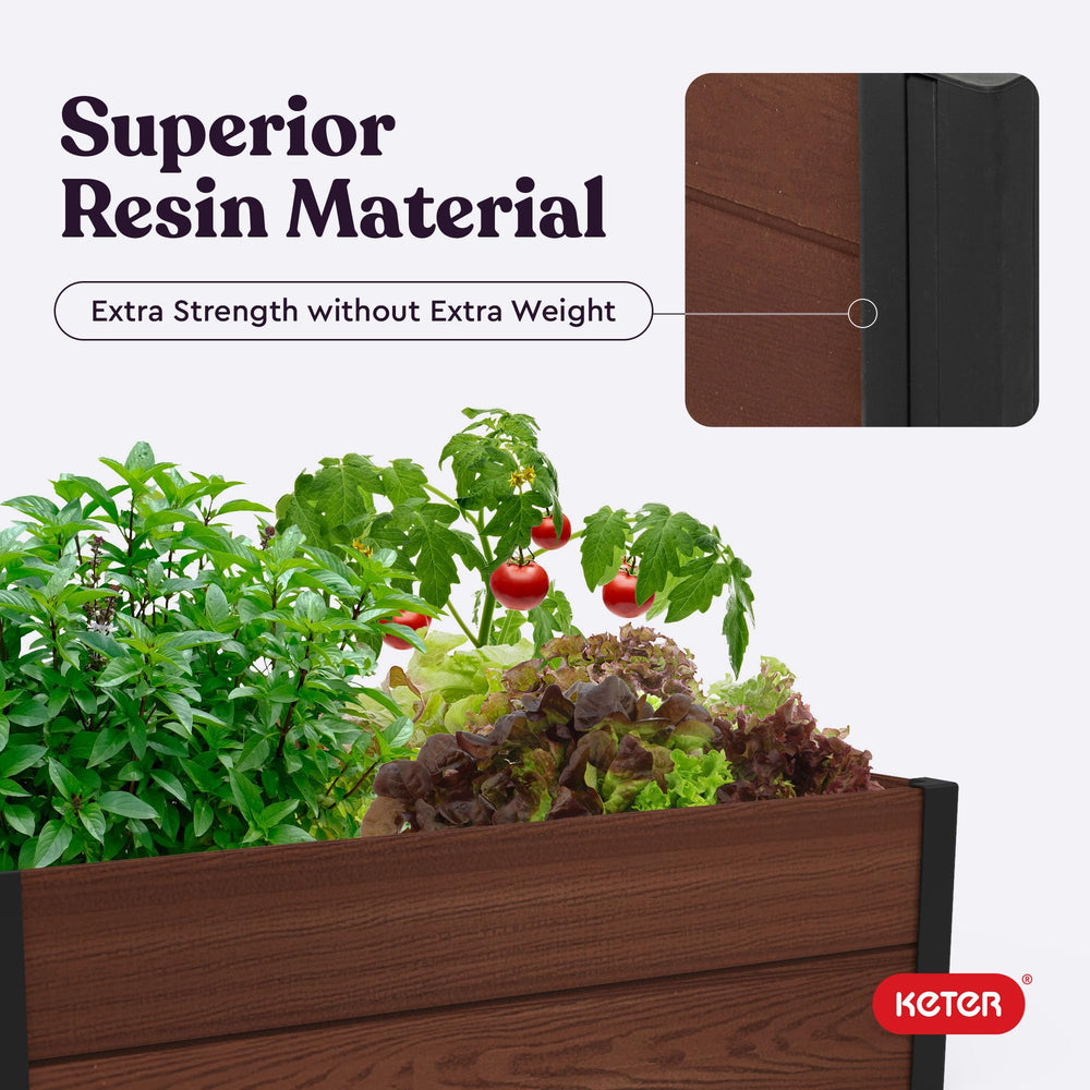 Keter label showing dimensions and features for quick product reference benefit
