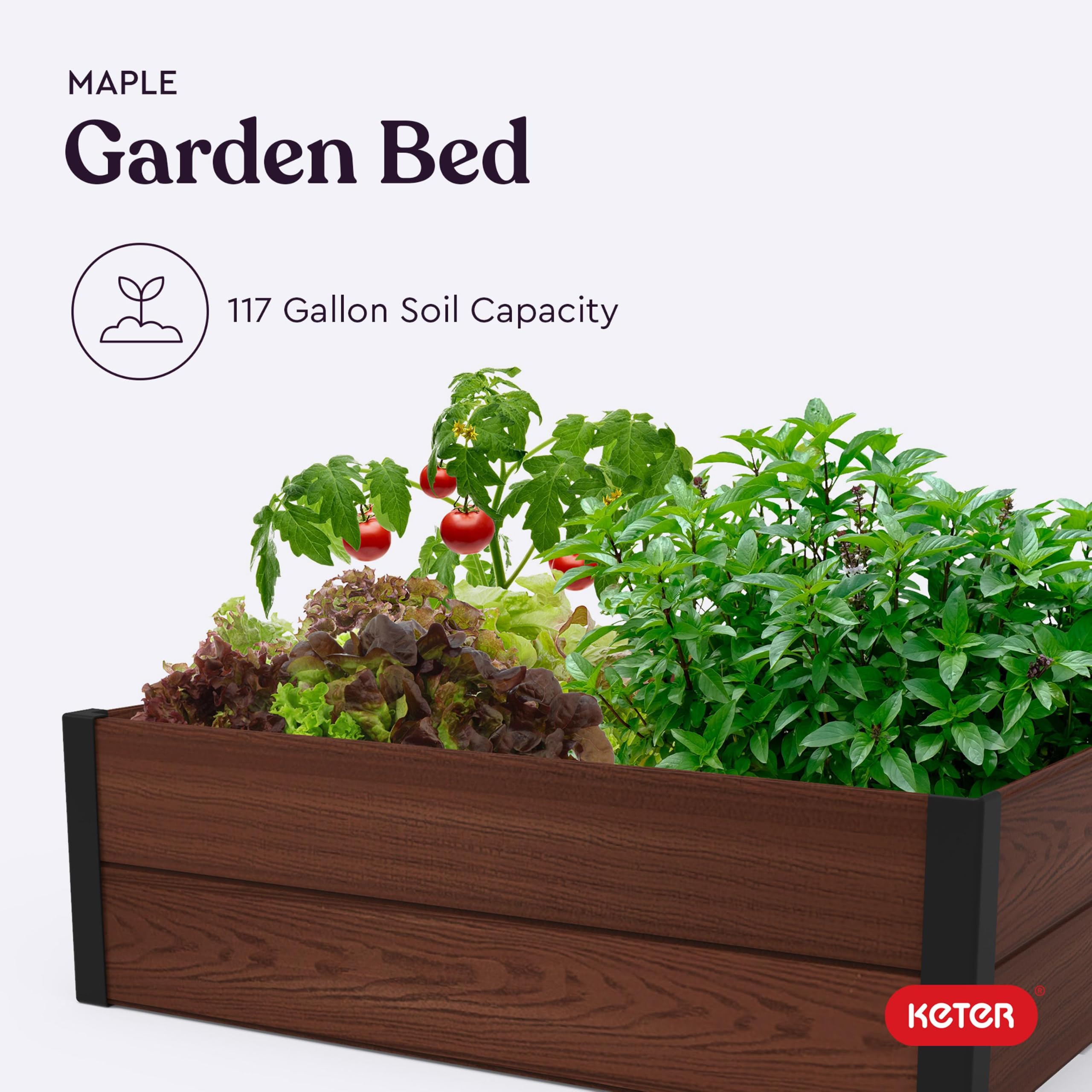Keter hands planting vegetables in the bed showing easy-access gardening benefit