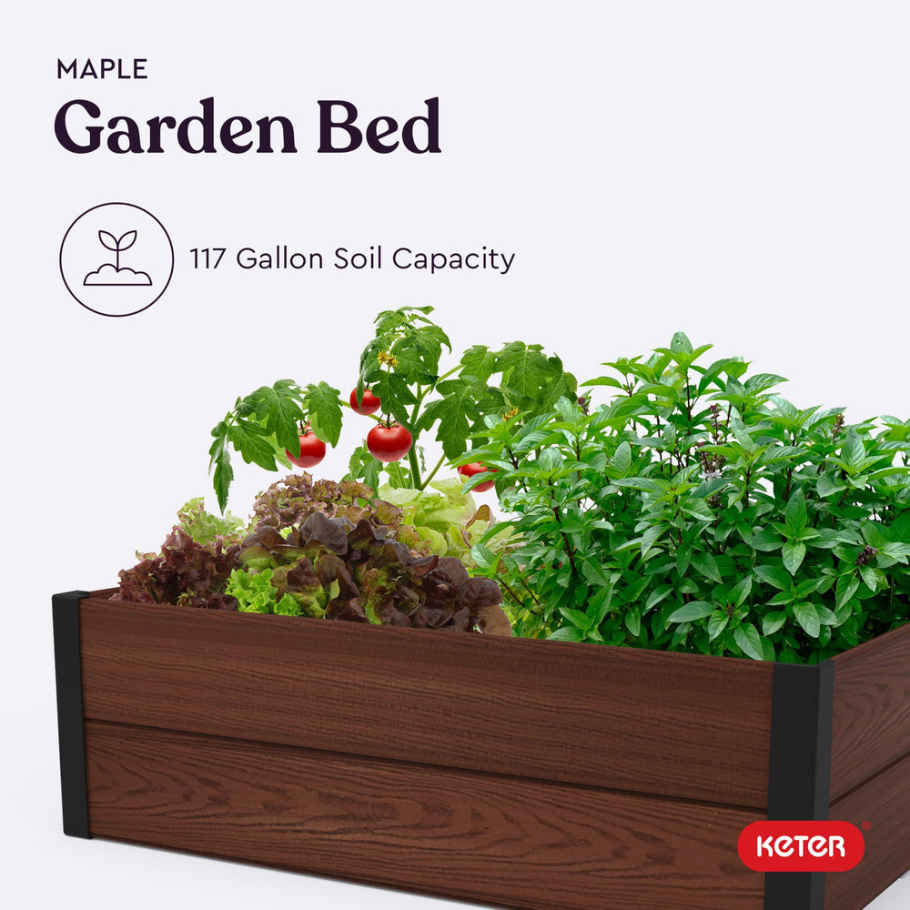 Keter hands planting vegetables in the bed showing easy-access gardening benefit