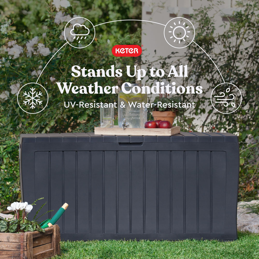Keter Marvel Plus rollers under base for effortless mobility across patios