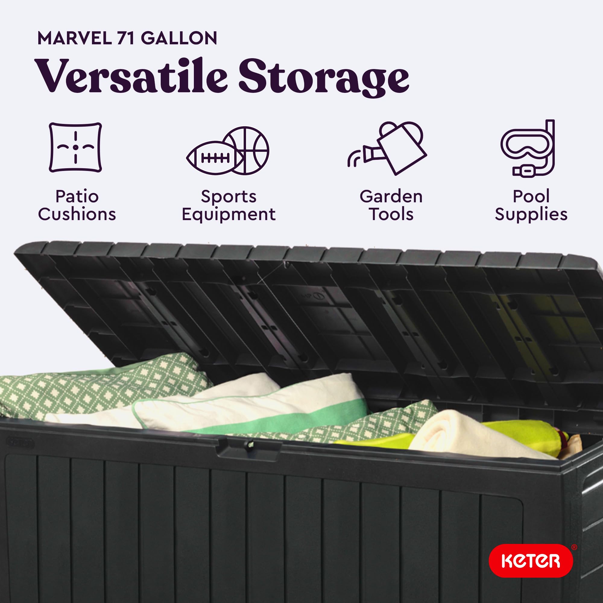 Keter Marvel Plus side handle visible for easy lifting and transportation