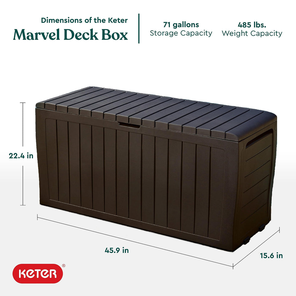 Keter close detail of wood‑look texture emphasizing low maintenance