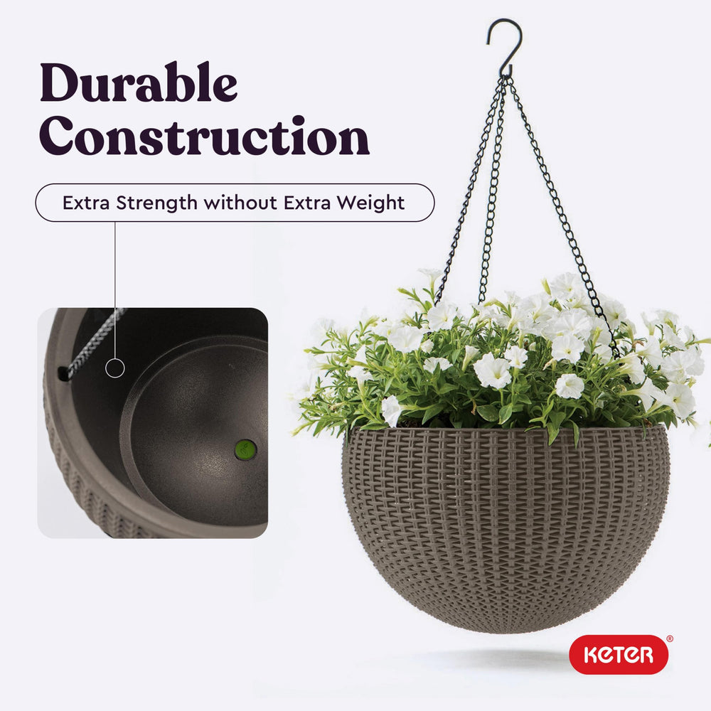 Keter planter filled with trailing plants demonstrating easy decorative use