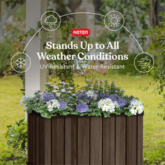 Keter planter reservoir and drainage cup detail showing easy moisture control