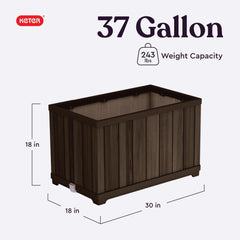 Keter planter top view showing roomy 37-gallon soil capacity benefit