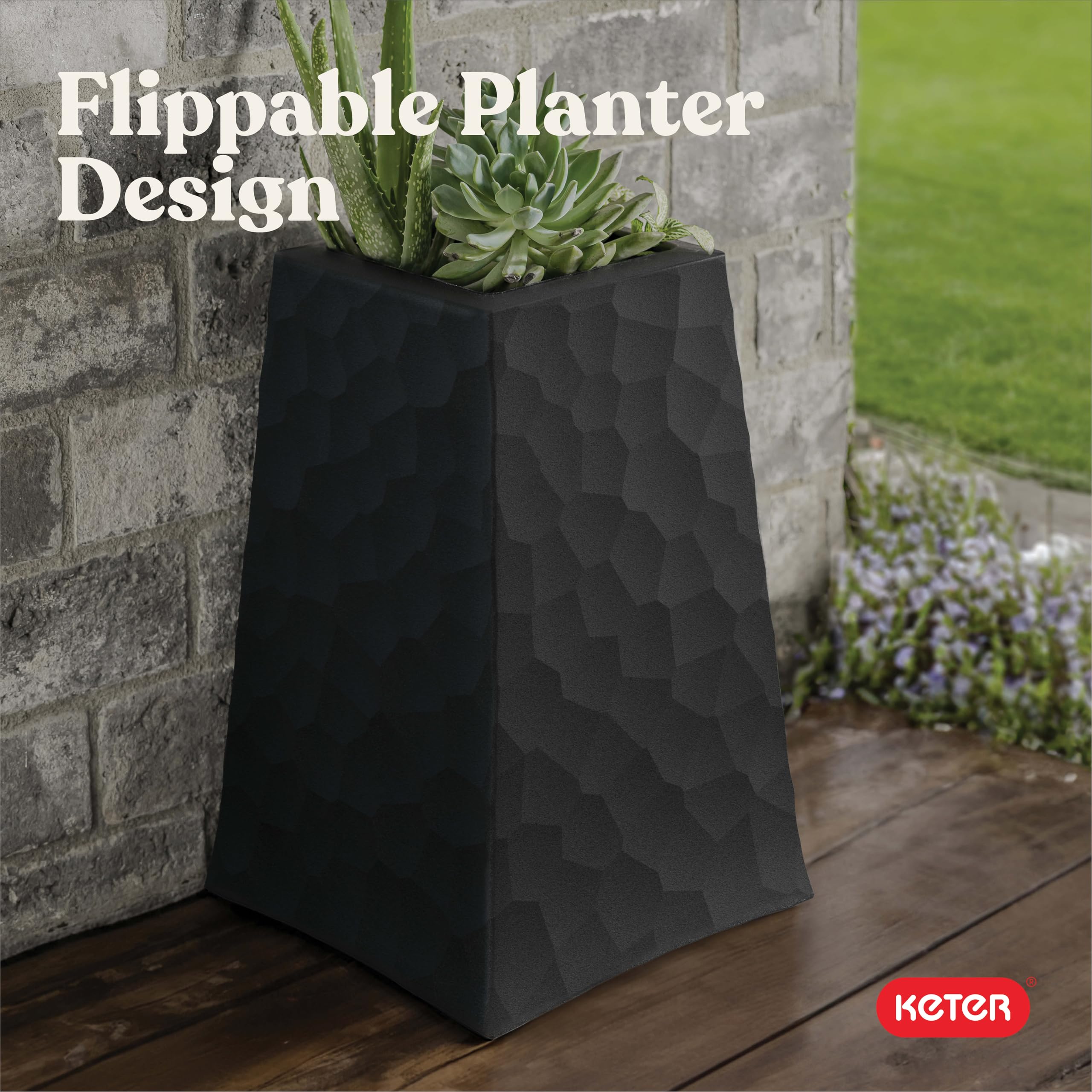 Keter detail of drillable drainage hole option offering customizable water control