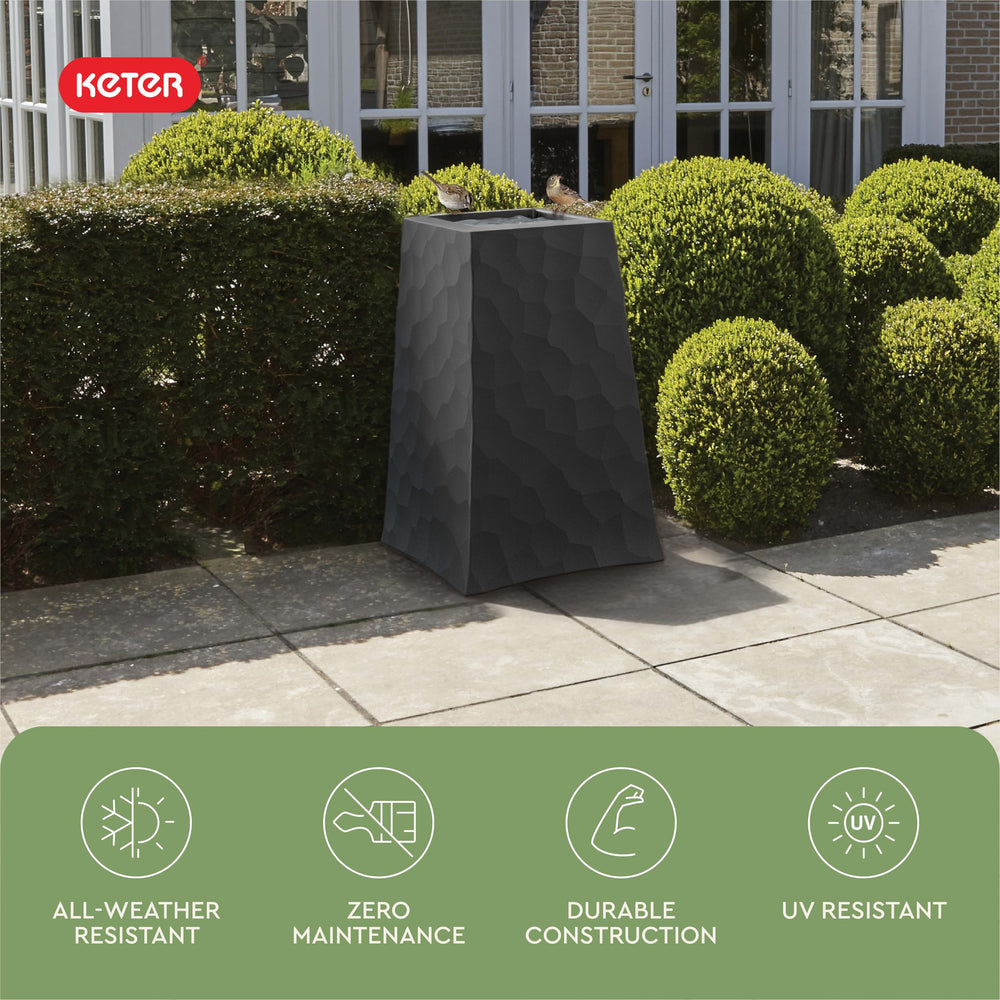 Keter boxed planter showing no assembly required for quick setup benefit