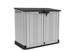 Keter front view showing compact exterior and secure doors for neat storage