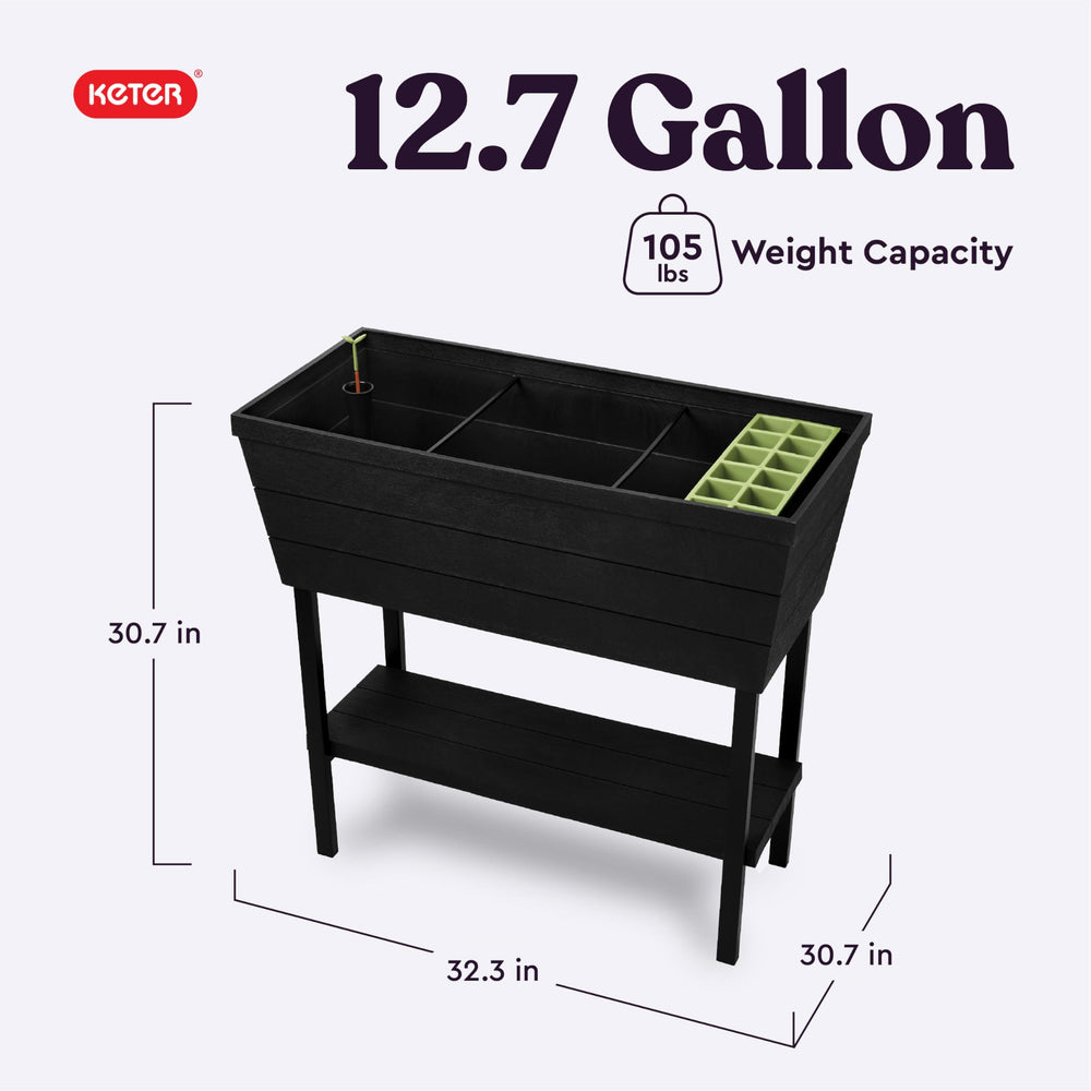 Keter Urban Bloomer side profile highlighting slim footprint and space saving