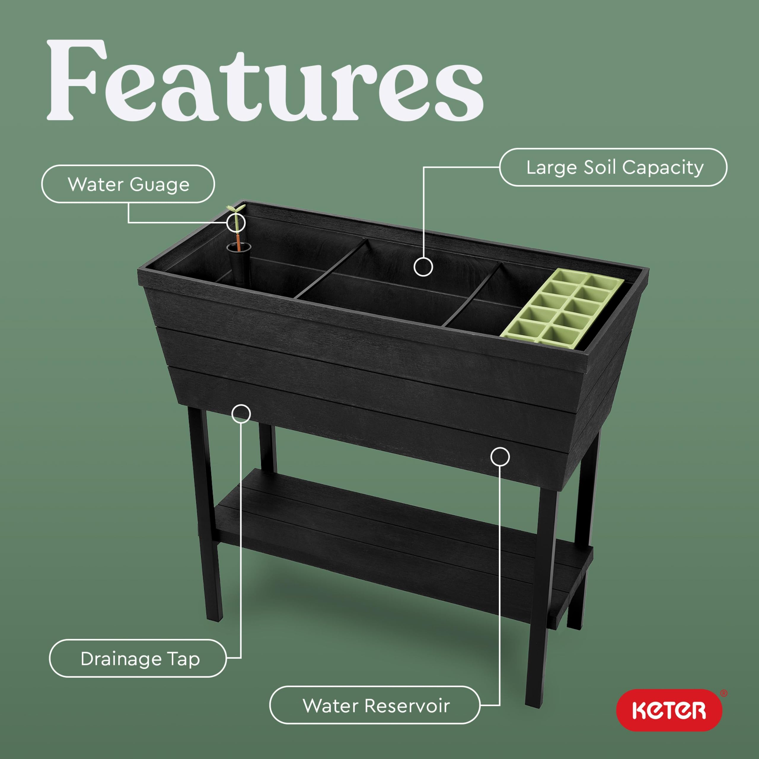 Keter Urban Bloomer wood‑look texture demonstrating natural appearance benefit