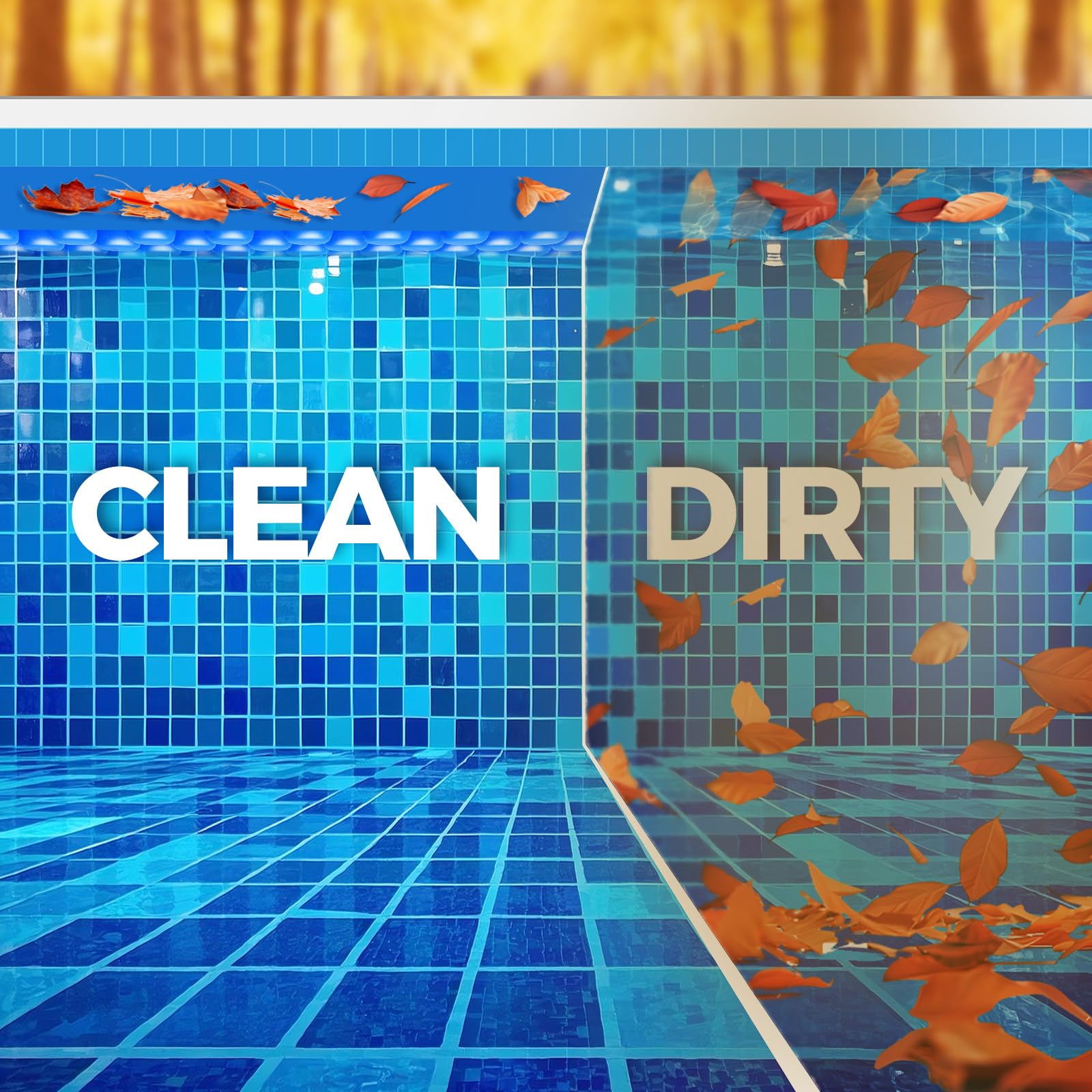 KETNET lifestyle backyard pool scene illustrating reduced cleaning effort