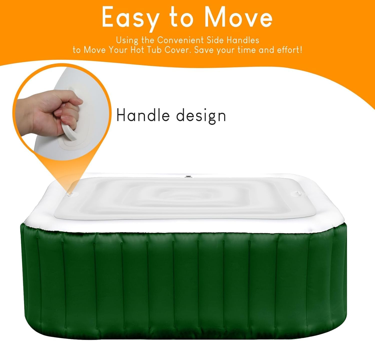 Ketofa valve and handle close-up for quick inflation and easy carrying benefit