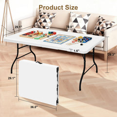 Keycozy folded table with carry handle illustrating portability and easy transport benefit