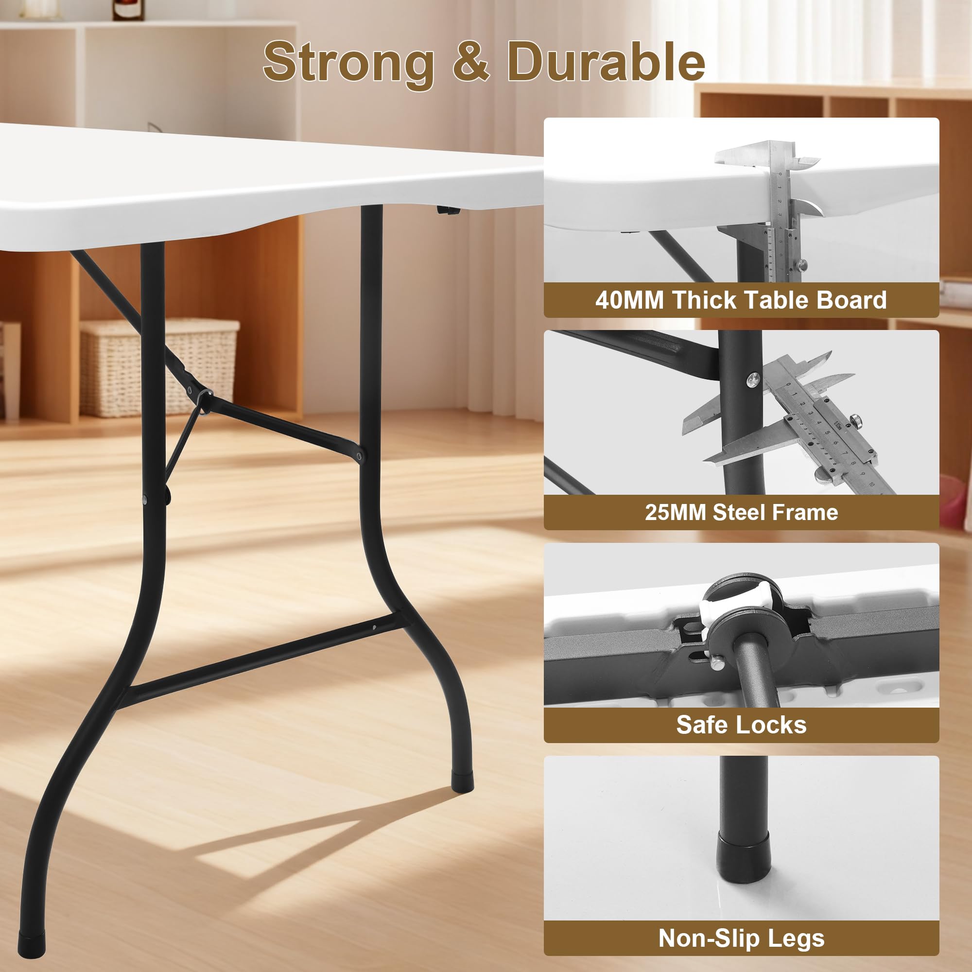 Keycozy steel leg and hinge detail showing reinforced frame and stability benefit