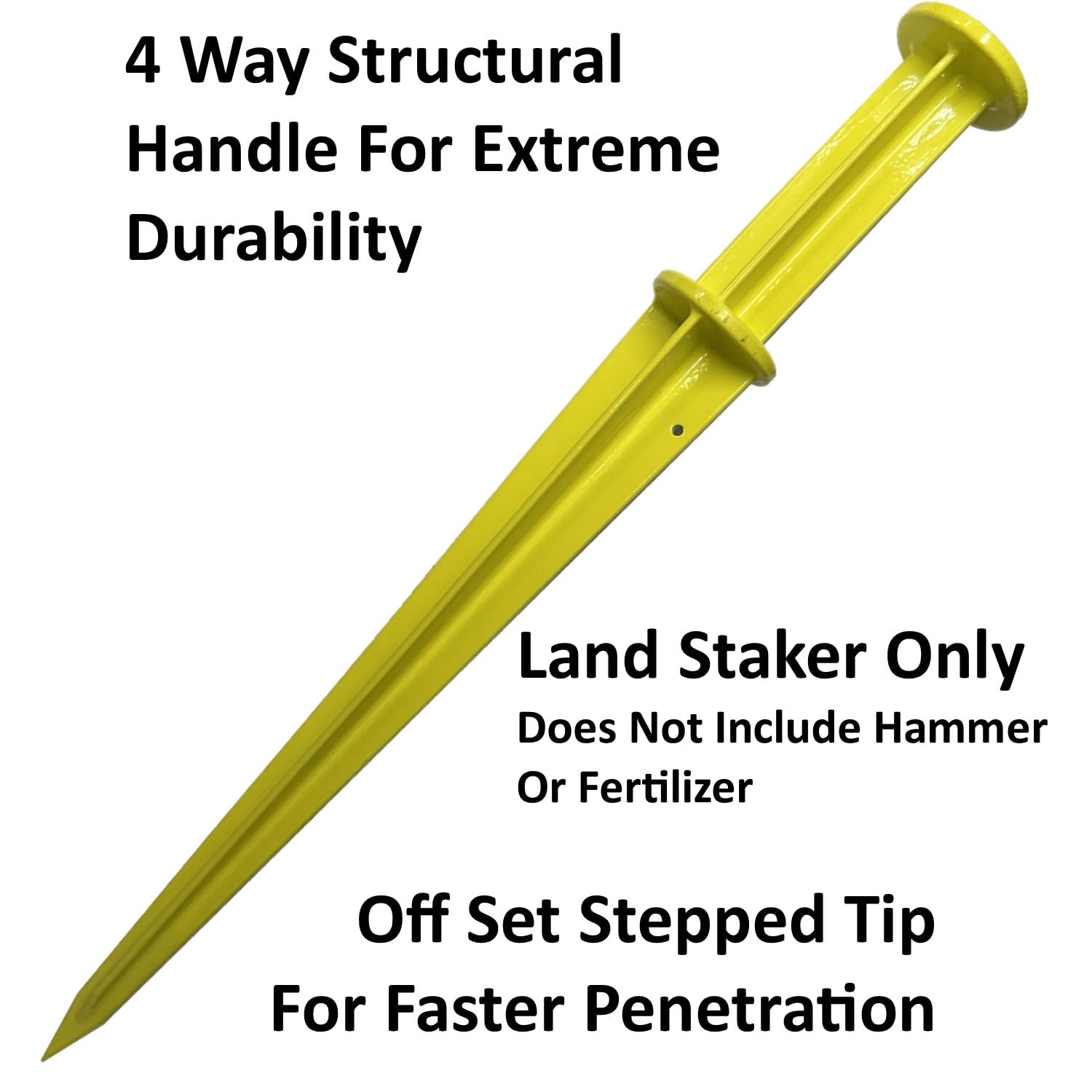 Keyfit Tools Land Staker driving a fertilizer spike into soil for precise deep root nutrient delivery